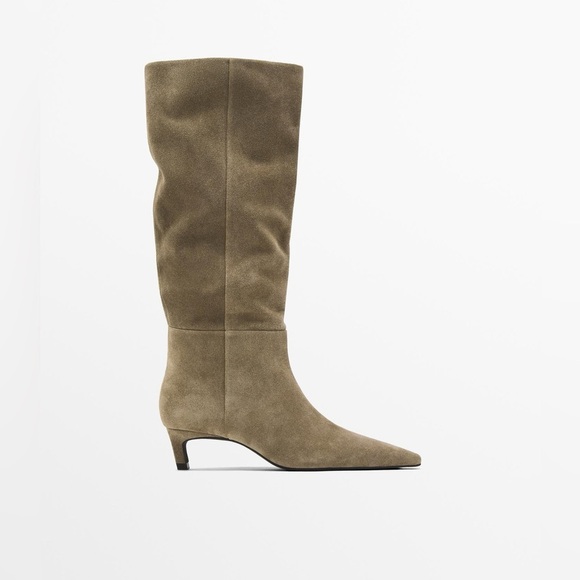 Massimo Dutti Shoes - NWT. Massimo Dutti Soft Split Leather Heeled Boots. Size 11.